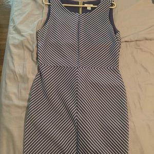 Navy and white striped dress